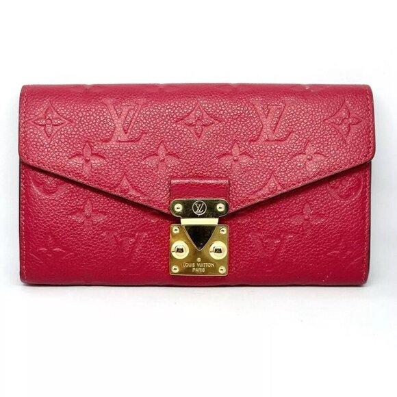 100% Auth LOUIS VUITTON Portefeuille Metis Scarlet Monogram Empreinte 350-092524 - Picture 1 of 5